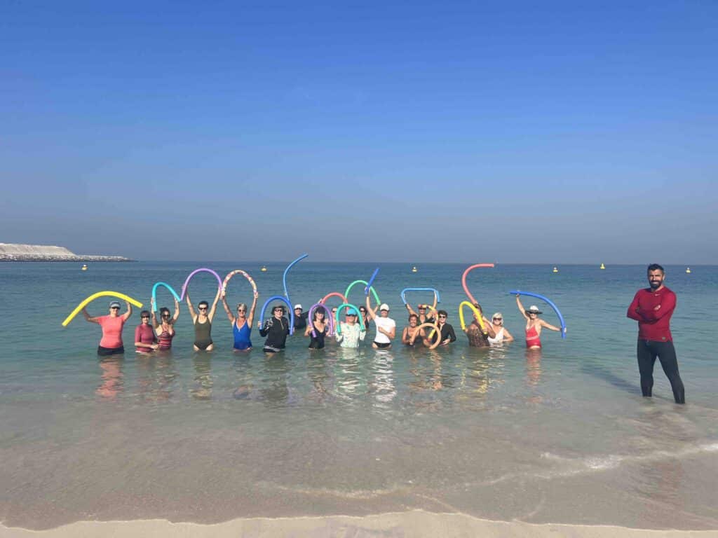 FSC Dubai Accueil: Aquagym…dans la mer!